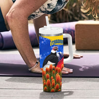 Ecuador Independence Day Tumbler With Handle Patriotic Andean Condor Monument And Mountain