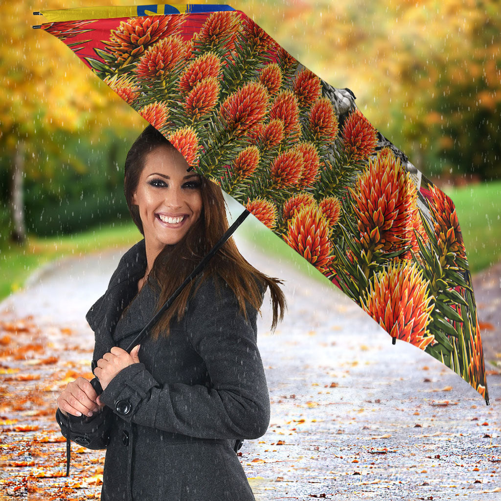 Ecuador Independence Day Umbrella Patriotic Andean Condor Monument And Mountain