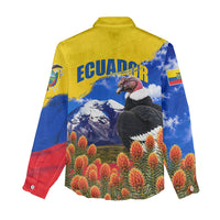 Ecuador Independence Day Women Casual Shirt Patriotic Andean Condor Monument And Mountain