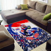 Personalized Croatia Marten Soccer Area Rug Croatian Flag Abstract Brush Stroke