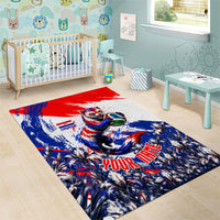 Personalized Croatia Marten Soccer Area Rug Croatian Flag Abstract Brush Stroke