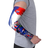 Personalized Croatia Marten Soccer Arm Sleeves Croatian Flag Abstract Brush Stroke