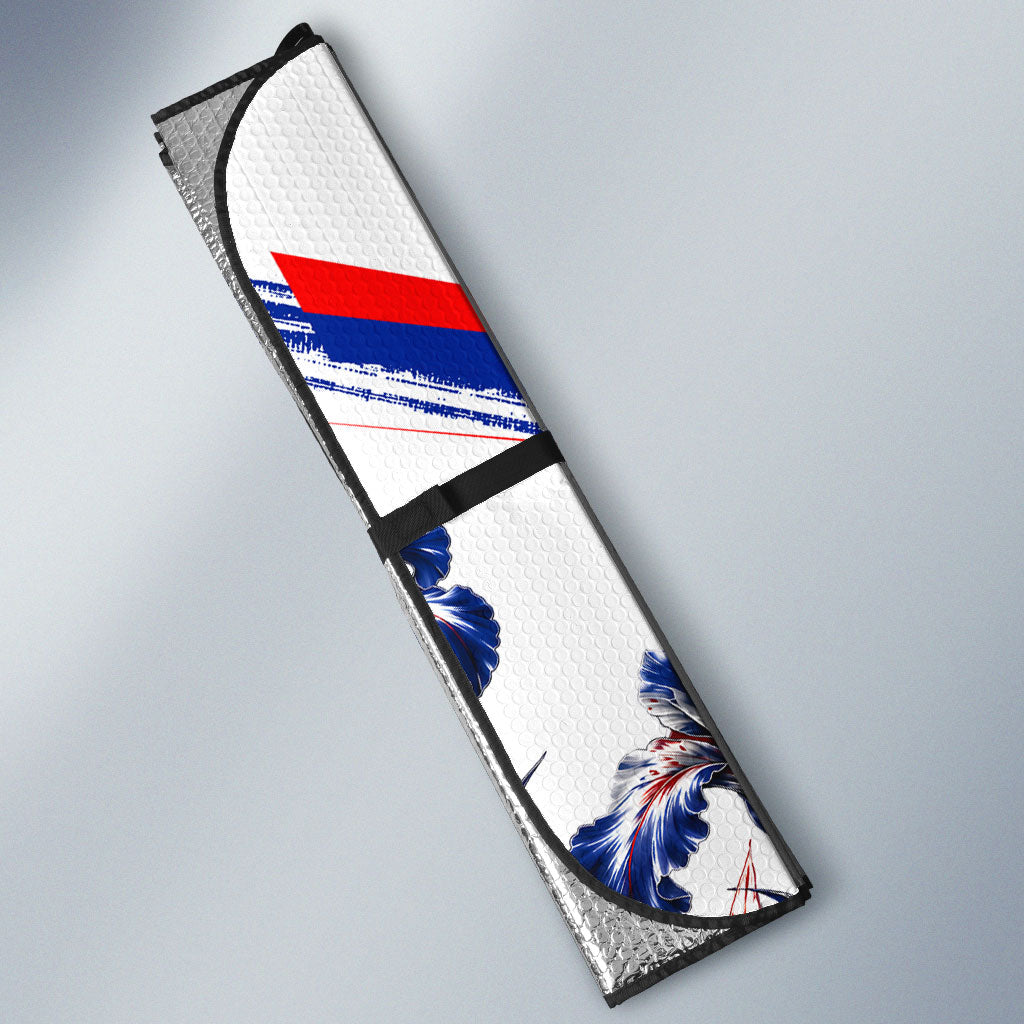 Personalized Croatia Marten Soccer Auto Sun Shade Croatian Flag Abstract Brush Stroke