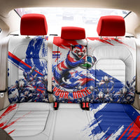 Personalized Croatia Marten Soccer Back Car Seat Cover Croatian Flag Abstract Brush Stroke