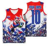 Personalized Croatia Marten Soccer Basketball Jersey Croatian Flag Abstract Brush Stroke