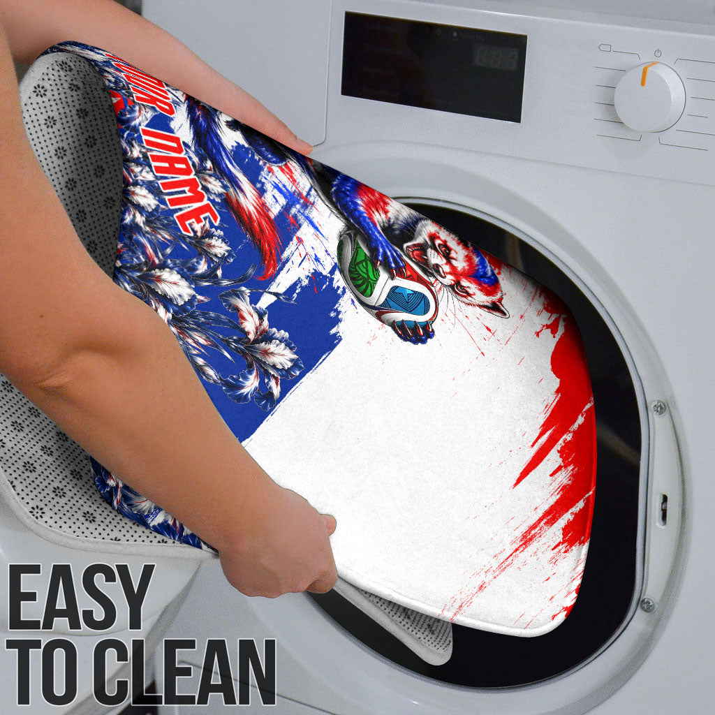 Personalized Croatia Marten Soccer Bathroom Set Croatian Flag Abstract Brush Stroke