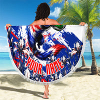 Personalized Croatia Marten Soccer Beach Blanket Croatian Flag Abstract Brush Stroke