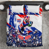 Personalized Croatia Marten Soccer Bedding Set Croatian Flag Abstract Brush Stroke