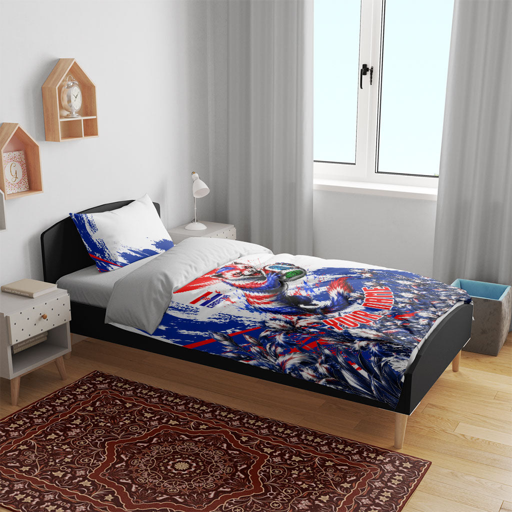 Personalized Croatia Marten Soccer Bedding Set Croatian Flag Abstract Brush Stroke