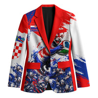 Personalized Croatia Marten Soccer Blazer Croatian Flag Abstract Brush Stroke