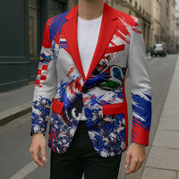 Personalized Croatia Marten Soccer Blazer Croatian Flag Abstract Brush Stroke