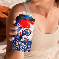 Personalized Croatia Marten Soccer 4 in 1 Can Cooler Tumbler Croatian Flag Abstract Brush Stroke