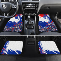 Personalized Croatia Marten Soccer Car Mats Croatian Flag Abstract Brush Stroke