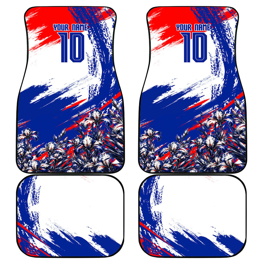 Personalized Croatia Marten Soccer Car Mats Croatian Flag Abstract Brush Stroke