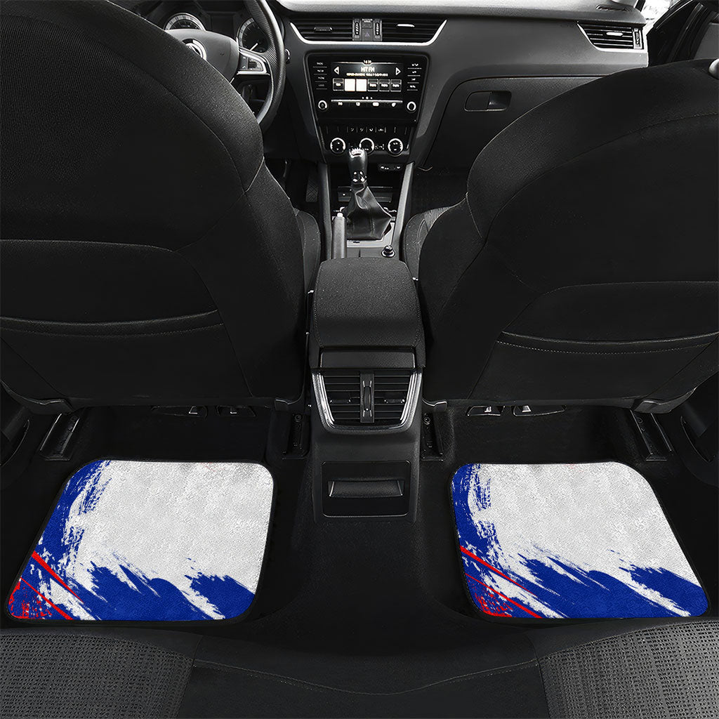Personalized Croatia Marten Soccer Car Mats Croatian Flag Abstract Brush Stroke