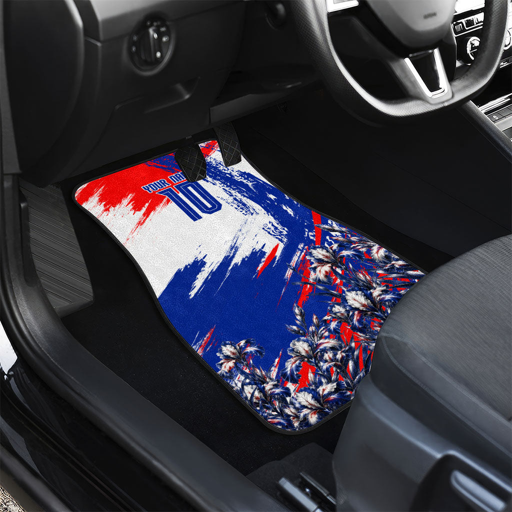 Personalized Croatia Marten Soccer Car Mats Croatian Flag Abstract Brush Stroke