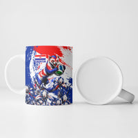 Personalized Croatia Marten Soccer Ceramic Mug Croatian Flag Abstract Brush Stroke