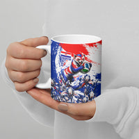 Personalized Croatia Marten Soccer Ceramic Mug Croatian Flag Abstract Brush Stroke