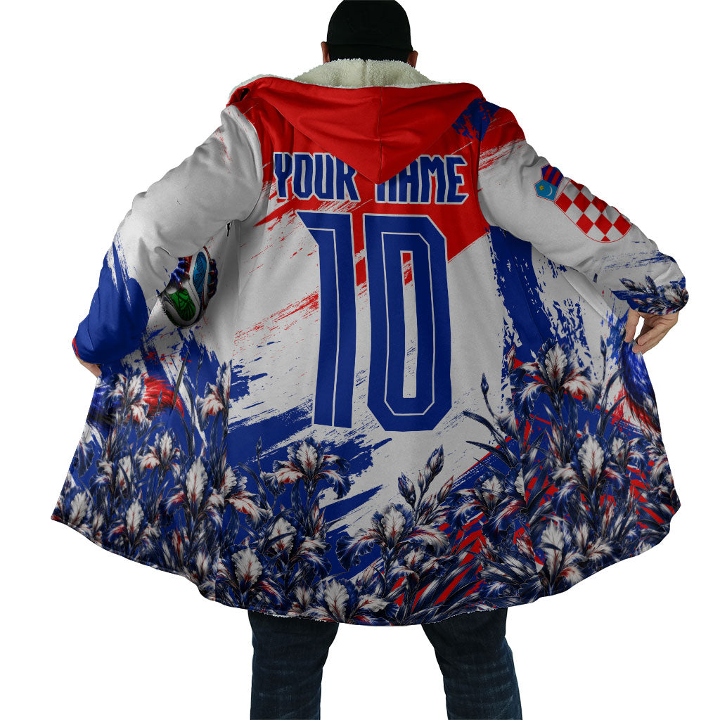 Personalized Croatia Marten Soccer Cloak Croatian Flag Abstract Brush Stroke