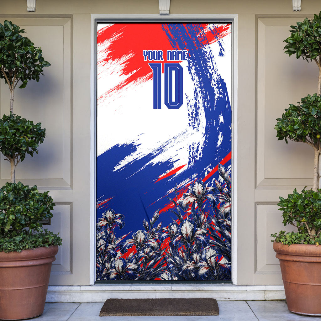 Personalized Croatia Marten Soccer Door Cover Croatian Flag Abstract Brush Stroke