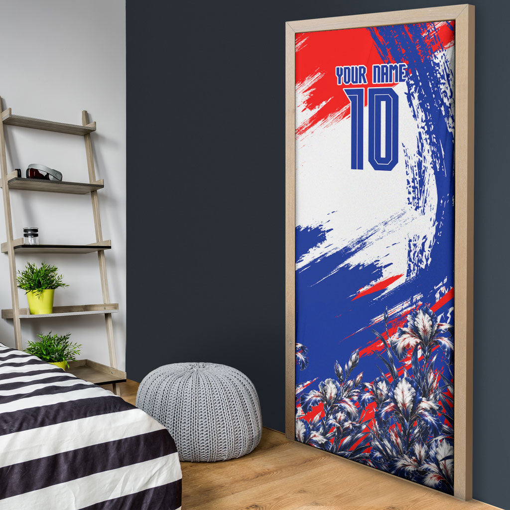 Personalized Croatia Marten Soccer Door Cover Croatian Flag Abstract Brush Stroke