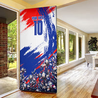 Personalized Croatia Marten Soccer Door Cover Croatian Flag Abstract Brush Stroke