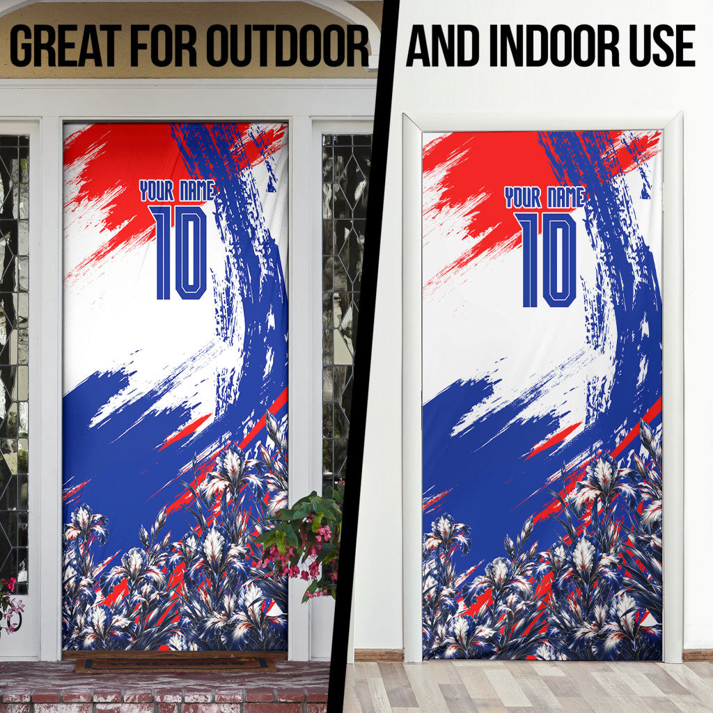 Personalized Croatia Marten Soccer Door Cover Croatian Flag Abstract Brush Stroke