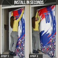 Personalized Croatia Marten Soccer Door Cover Croatian Flag Abstract Brush Stroke