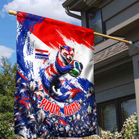Personalized Croatia Marten Soccer Garden Flag Croatian Flag Abstract Brush Stroke