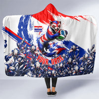 Personalized Croatia Marten Soccer Hooded Blanket Croatian Flag Abstract Brush Stroke