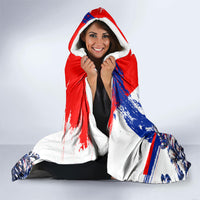 Personalized Croatia Marten Soccer Hooded Blanket Croatian Flag Abstract Brush Stroke