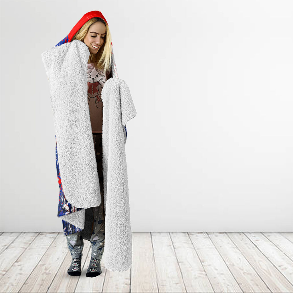 Personalized Croatia Marten Soccer Hooded Blanket Croatian Flag Abstract Brush Stroke