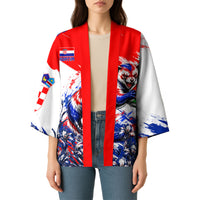 Personalized Croatia Marten Soccer Kimono Croatian Flag Abstract Brush Stroke