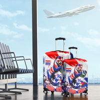 Personalized Croatia Marten Soccer Luggage Cover Croatian Flag Abstract Brush Stroke