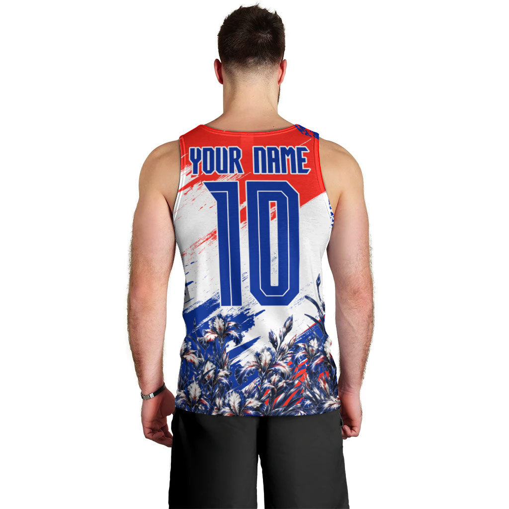 Personalized Croatia Marten Soccer Men Tank Top Croatian Flag Abstract Brush Stroke