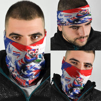 Personalized Croatia Marten Soccer Neck Gaiter Croatian Flag Abstract Brush Stroke