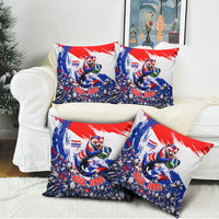 Personalized Croatia Marten Soccer Pillow Cover Croatian Flag Abstract Brush Stroke