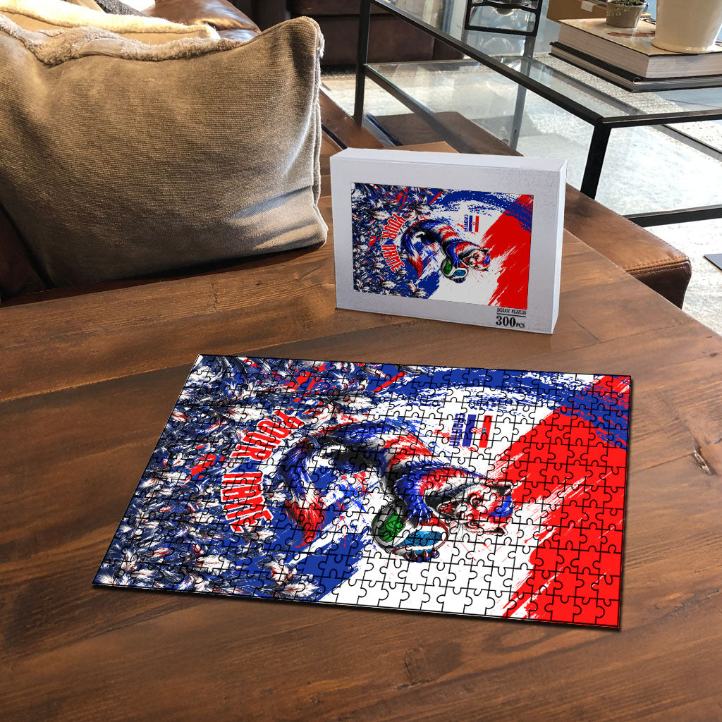 Personalized Croatia Marten Soccer Puzzle Croatian Flag Abstract Brush Stroke