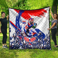Personalized Croatia Marten Soccer Quilt Croatian Flag Abstract Brush Stroke
