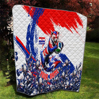 Personalized Croatia Marten Soccer Quilt Croatian Flag Abstract Brush Stroke