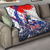 Personalized Croatia Marten Soccer Quilt Croatian Flag Abstract Brush Stroke