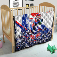Personalized Croatia Marten Soccer Quilt Croatian Flag Abstract Brush Stroke