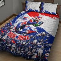 Personalized Croatia Marten Soccer Quilt Bed Set Croatian Flag Abstract Brush Stroke