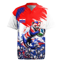 Personalized Croatia Marten Soccer Rugby Jersey Croatian Flag Abstract Brush Stroke