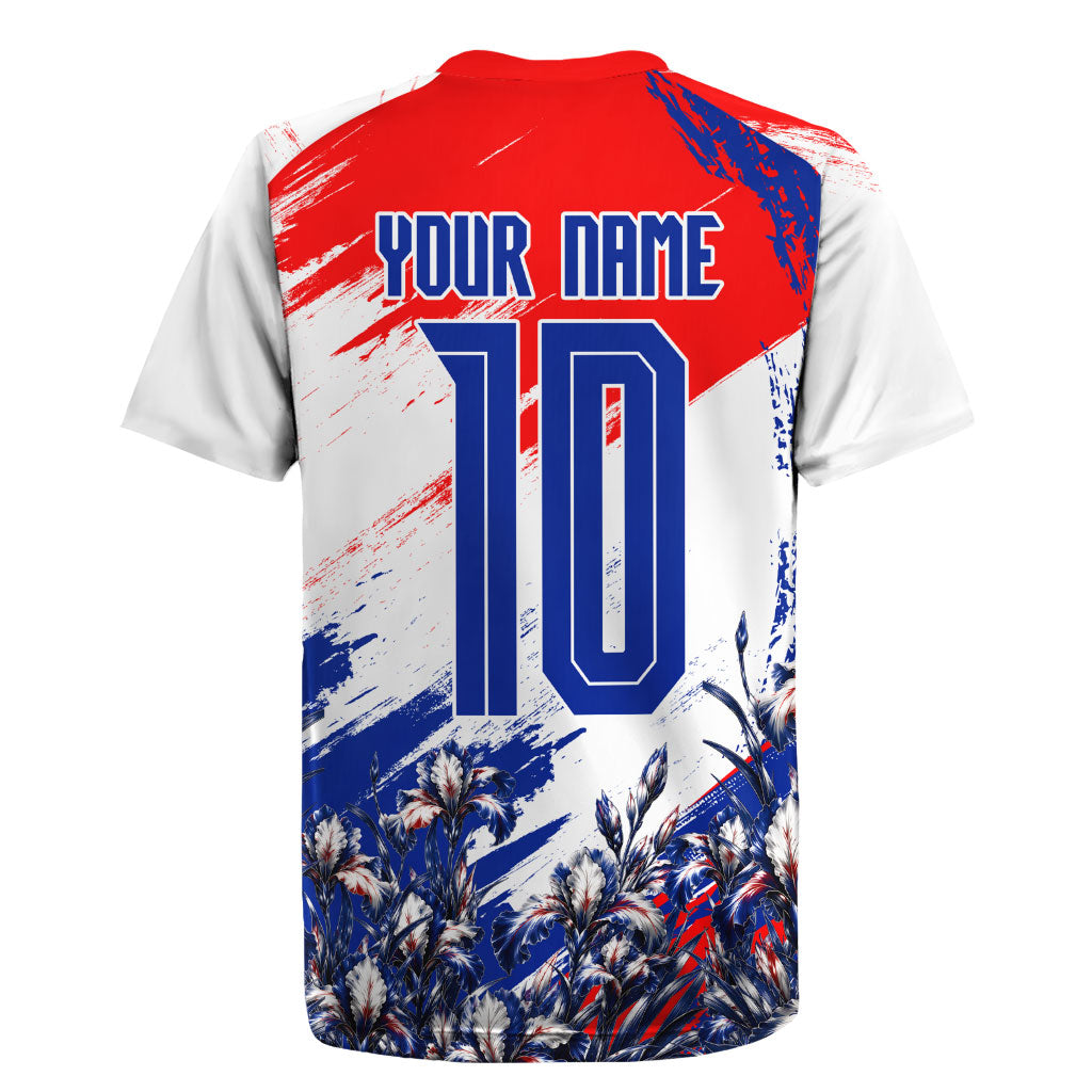 Personalized Croatia Marten Soccer Rugby Jersey Croatian Flag Abstract Brush Stroke