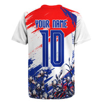 Personalized Croatia Marten Soccer Rugby Jersey Croatian Flag Abstract Brush Stroke