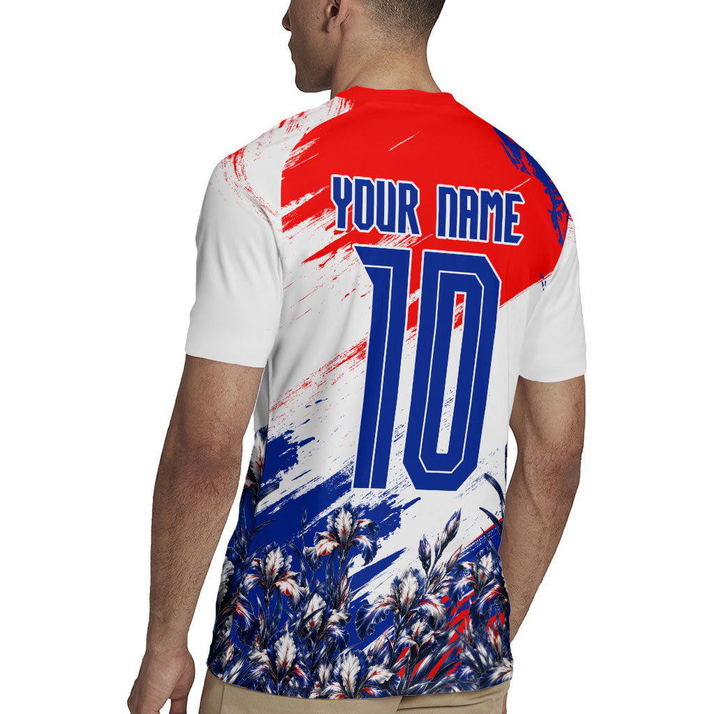 Personalized Croatia Marten Soccer Rugby Jersey Croatian Flag Abstract Brush Stroke