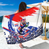 Personalized Croatia Marten Soccer Sarong Croatian Flag Abstract Brush Stroke