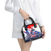 Personalized Croatia Marten Soccer Shoulder Handbag Croatian Flag Abstract Brush Stroke