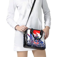 Personalized Croatia Marten Soccer Shoulder Handbag Croatian Flag Abstract Brush Stroke